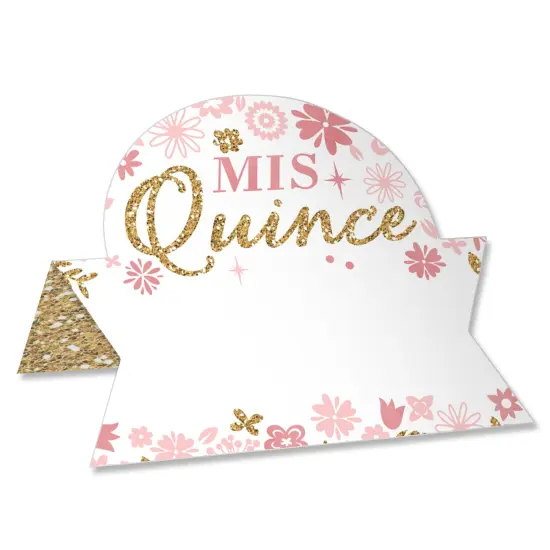 Big Dot of Happiness Mis Quince Anos - Quinceanera Sweet 15 Birthday Party Tent Buffet Card - Table Setting Name Place Cards - Set of 24 {1}