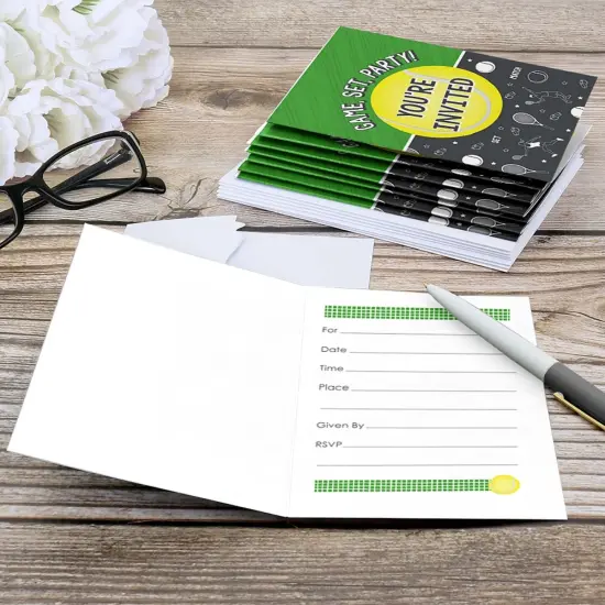 Big Dot of Happiness You Got Served - Tennis - Fill In Baby Shower or Tennis Ball Birthday Party Invitations (8 count) {6}