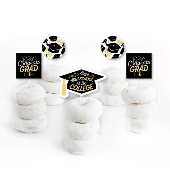 Big Dot of Happiness Hello College Graduation Party - Dessert Cupcake Toppers - Clear Treat Picks - Set of 24 {3}