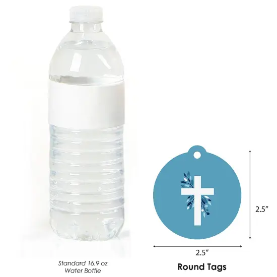Big Dot of Happiness Blue Elegant Cross - Boy Religious Party Favor Gift Tags (Set of 20) {4}