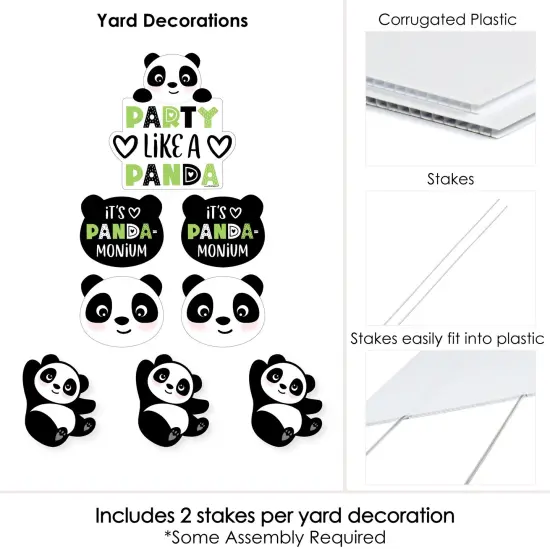 Big Dot of Happiness Party Like a Panda Bear - Yard Sign & Outdoor Lawn Decorations - Baby Shower or Birthday Party Yard Signs - Set of 8 {6}