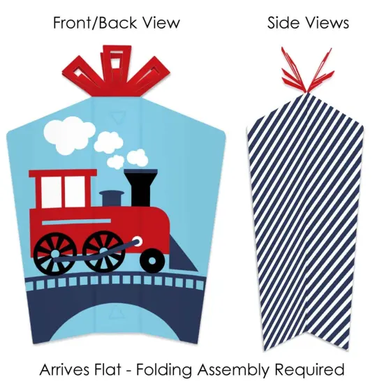 Big Dot of Happiness Railroad Party Crossing - Table Decorations - Steam Train Birthday Party or Baby Shower Fold and Flare Centerpieces - 10 Count {3}