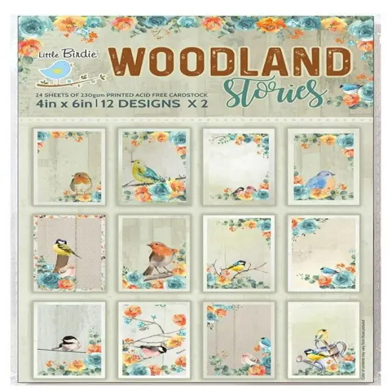 Little Birdie Woodland Stories Journaling Cards 4"X6" 24/Pkg-Woodland Stories {1}