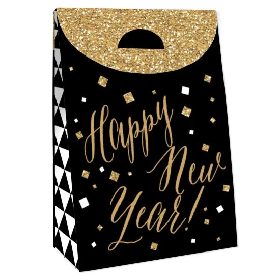 Big Dot of Happiness New Year&rsquo;s Eve - Gold - New Years Eve Gift Favor Bags - Party Goodie Boxes - Set of 12 {4}