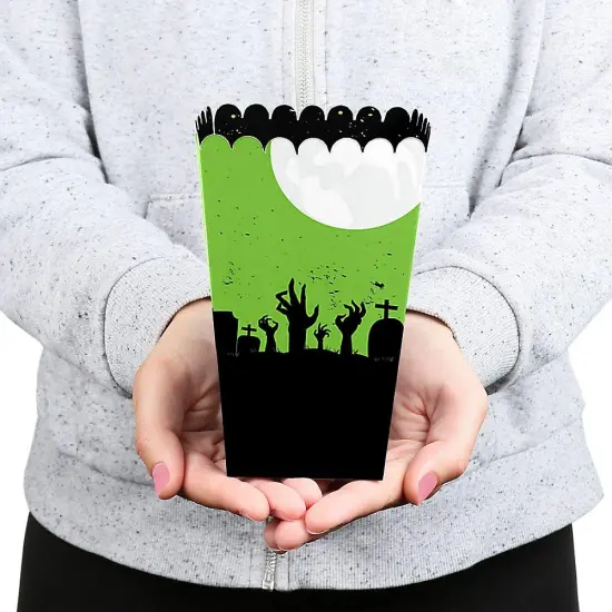 Big Dot of Happiness Zombie Zone - Halloween or Birthday Zombie Crawl Party Favor Popcorn Treat Boxes - Set of 12 {6}