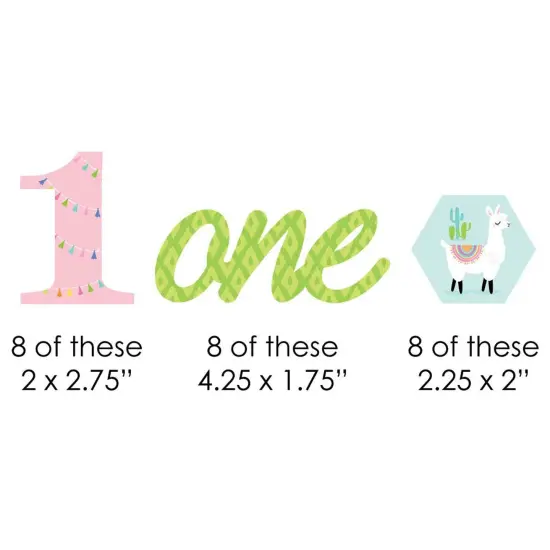 Big Dot of Happiness 1st Birthday Whole Llama Fun - DIY Shaped Llama Fiesta First Birthday Party Cut-Outs - 24 Count {3}