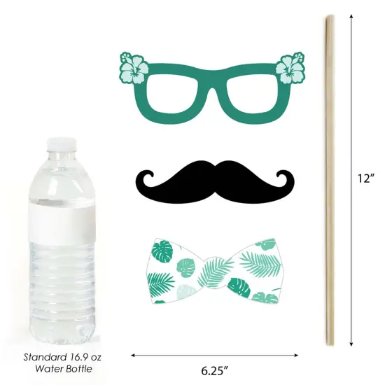 Big Dot of Happiness Pink Flamingo - Party Like a Pineapple - Tropical Summer Party Photo Booth Props Kit - 20 Count {6}