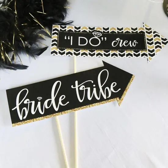 Big Dot of Happiness Funny "Bride Tribe" - Bridal Shower & Bachelorette Party Photo Booth Props Kit - 10 Piece {7}