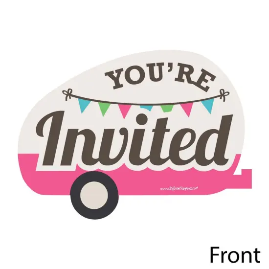 Big Dot of Happiness Let's Go Glamping - Shaped Fill-in Invitations - Camp Glamp Party or Birthday Party Invitation Cards with Envelopes - Set of 12 {3}