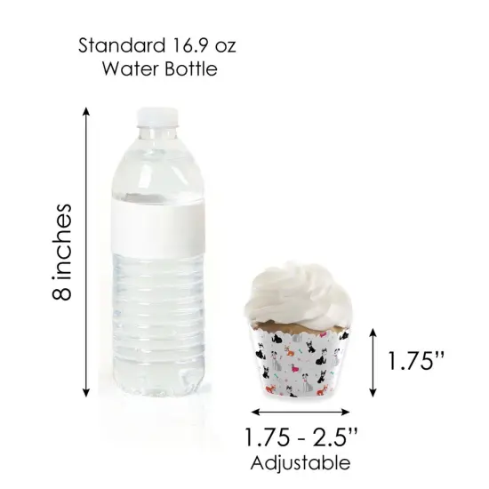 Big Dot of Happiness Pawty Like a Puppy Girl - Cupcake Decor - Pink Dog Baby Shower or Birthday Party Cupcake Wrappers and Treat Picks Kit - Set of 24 {7}