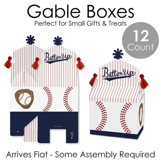 Big Dot of Happiness Batter Up - Baseball - Treat Box Party Favors - Baby Shower or Birthday Party Goodie Gable Boxes - Set of 12 {7}