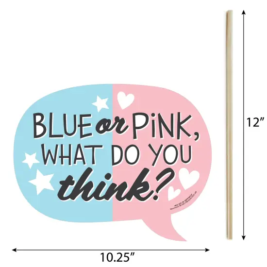 Big Dot of Happiness Funny Baby Gender Reveal - Team Boy or Girl Party Photo Booth Props Kit - 10 Piece {6}