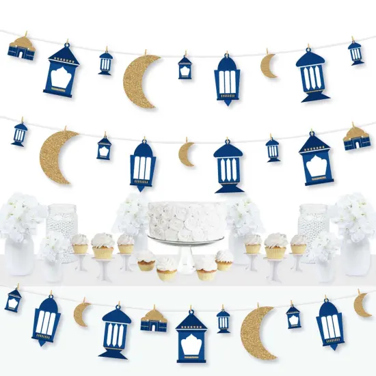 Big Dot of Happiness Ramadan - Eid Mubarak DIY Decorations - Clothespin Garland Banner - 44 Pieces {1}