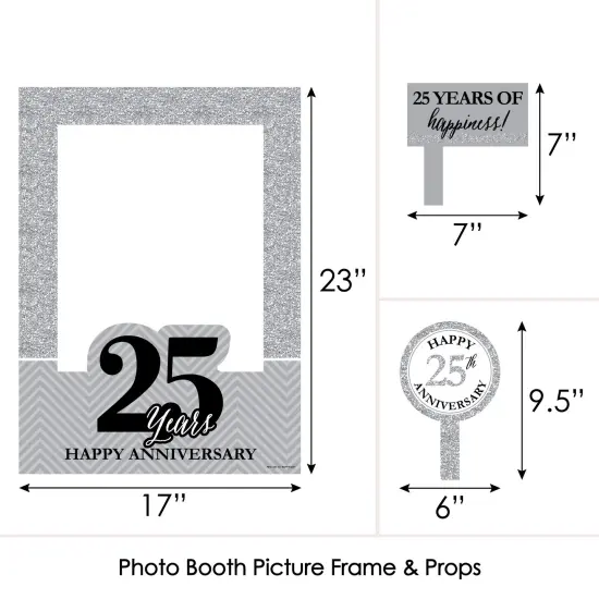 Big Dot of Happiness We Still Do - 25th Wedding Anniversary Selfie Photo Booth Picture Frame & Props - Printed on Sturdy Material {6}