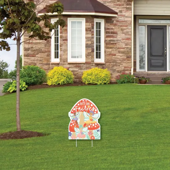 Big Dot of Happiness Let's Be Fairies - Outdoor Lawn Sign - Fairy Garden Birthday Party Yard Sign - 1 Piece {4}