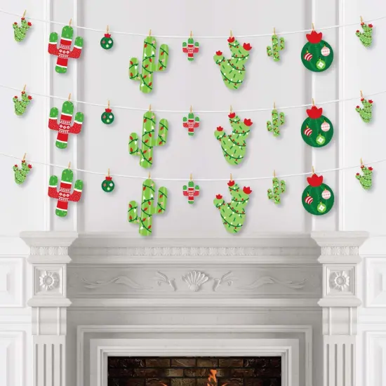 Big Dot of Happiness Merry Cactus - Christmas Cactus Party DIY Decorations - Clothespin Garland Banner - 44 Pc {4}