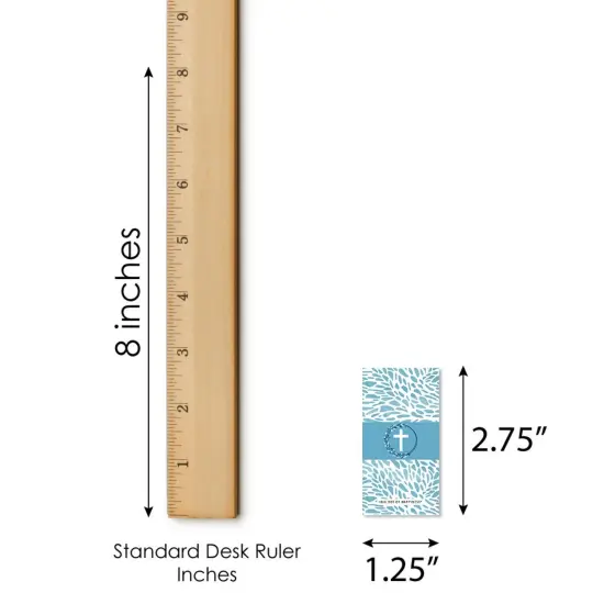 Big Dot of Happiness Blue Elegant Cross - Mini Candy Bar Wrapper Stickers - Boy Religious Party Small Favors - 40 Count {6}