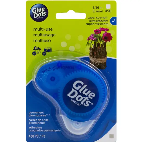Glue Dots Non-Refillable Runner-Permanent Squares .1875" 450/Pkg {3}