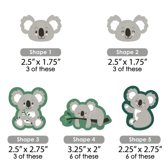 Big Dot of Happiness Koala Cutie - DIY Shaped Bear Birthday Party and Baby Shower Cut-Outs - 24 Count {3}