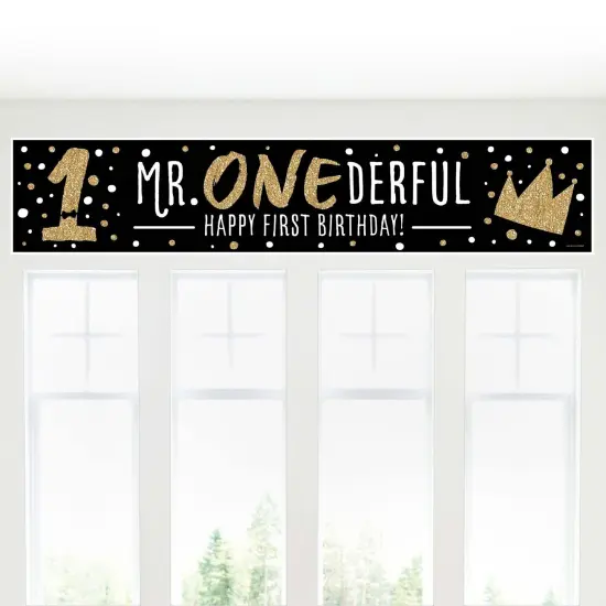 Big Dot of Happiness 1st Birthday Little Mr. Onederful - Happy First Birthday Boy Decorations Party Banner {6}