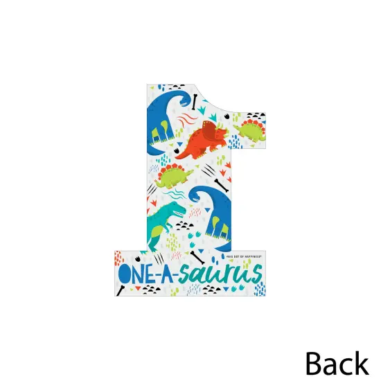 Big Dot of Happiness 1st Birthday Roar Dinosaur - One Shaped Decorations DIY ONEasaurus Dino First Birthday Party Essentials - Set of 20 {4}