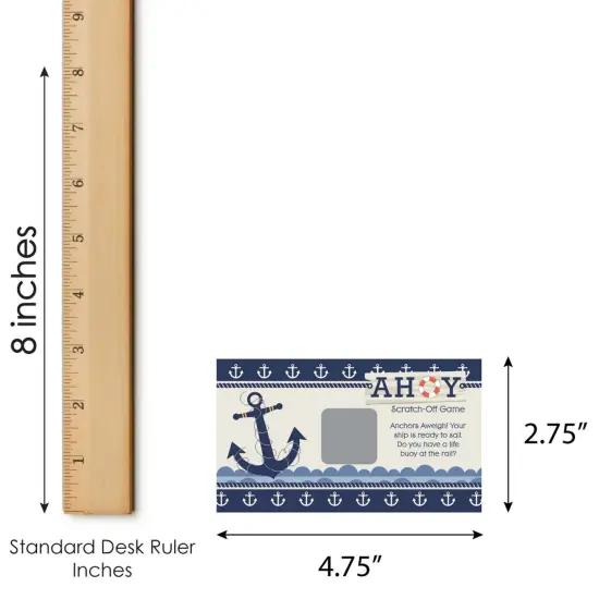 Big Dot of Happiness Ahoy Nautical - Baby Shower or Birthday Party Game Scratch Off Cards - 22 Count {7}