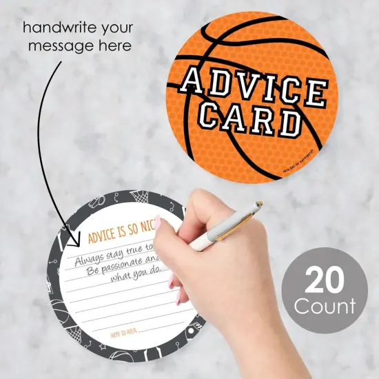 Big Dot of Happiness Nothin' But Net - Basketball - Wish Card Baby Shower Activities - Shaped Advice Cards Game - Set of 20 {3}
