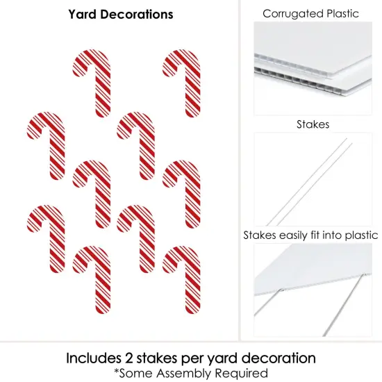 Big Dot of Happiness Candy Cane Lawn Decorations - Outdoor Holiday and Christmas Yard Decorations - 10 Piece {7}
