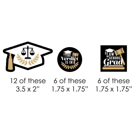 Big Dot of Happiness Law School Grad - DIY Shaped Future Lawyer Graduation Party Cut-Outs - 24 Count {3}