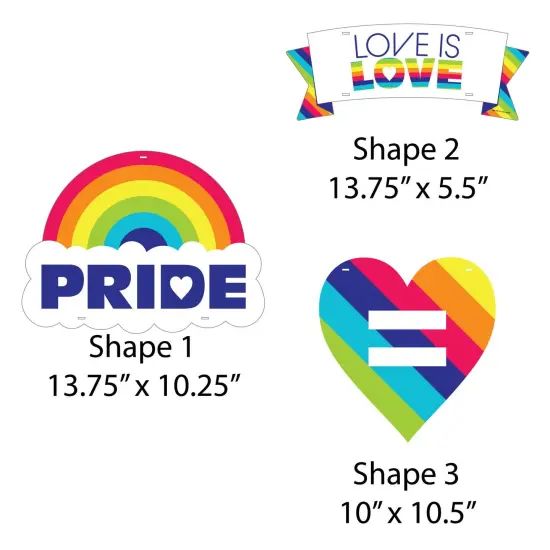 Big Dot of Happiness Love is Love - Pride - Hanging Porch Rainbow Party Outdoor Decorations - Front Door Decor - 3 Piece Sign {7}