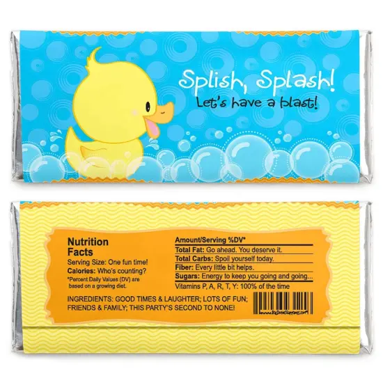 Big Dot of Happiness Ducky Duck - Candy Bar Wrappers Baby Shower or Birthday Party Favors - Set of 24 {3}