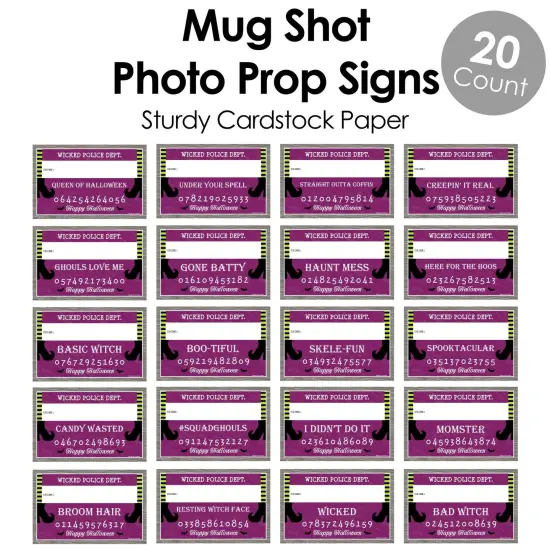Big Dot of Happiness Happy Halloween - Witch Party Mug Shots - Photo Booth Props Kit - 20 Count {6}