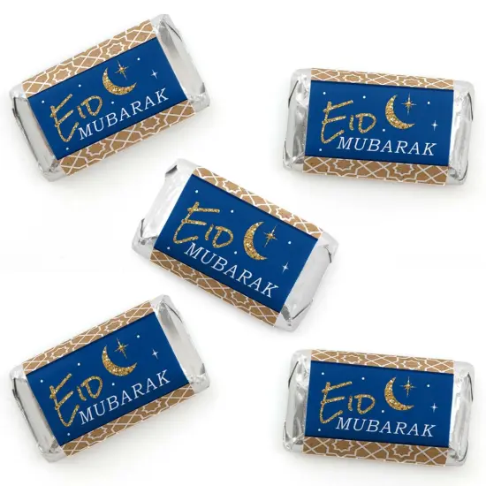 Big Dot of Happiness Eid Mubarak - Mini Candy Bar Wrapper Stickers - Ramadan Small Favors - 40 Count {1}