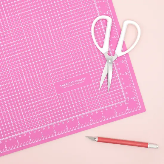 American Crafts Pink Double-Sided Self-Healing Cutting Mat-18"X24" {3}