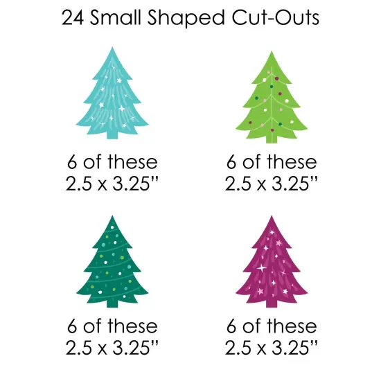 Big Dot of Happiness Merry and Bright Trees - Colorful Whimsical Christmas Party DIY Decorations - Clothespin Garland Banner - 44 Pc {7}