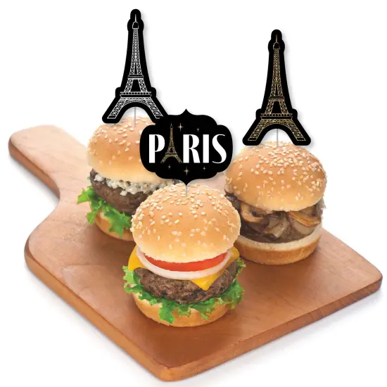 Big Dot of Happiness Stars over Paris - Dessert Cupcake Toppers - Parisian Themed Party Clear Treat Picks - Set of 24 {4}