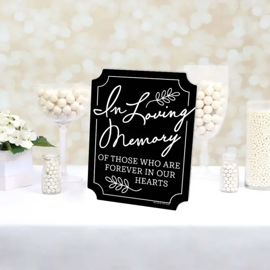 Big Dot of Happiness Black in Loving Memory Sign - Memorial Wedding Decor - Printed on Sturdy Plastic - 10.5 x 13.75 inches Sign with Stand - 1 Piece {4}