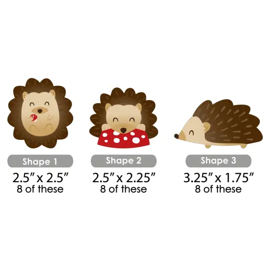 Big Dot of Happiness Forest Hedgehogs - DIY Shaped Woodland Birthday Party or Baby Shower Cut-Outs - 24 Count {3}