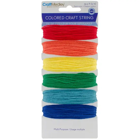 Craft Medley Colored Craft String 29.5'-Brights {1}