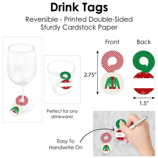 Big Dot of Happiness Ugly Sweater - Holiday and Christmas Party Paper Charger and Table Decorations - Chargerific Kit - Place Setting for 8 {7}