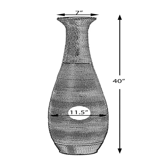 39-Inch Tall Standing Designer Floor Vase - Durable Artificial Rattan - Elegant Two-Tone Dark Brown Finish - Ideal Decor Accent for Living Room, Bedroom, Entryway - Stylish Home Decor Statement Piece {4}