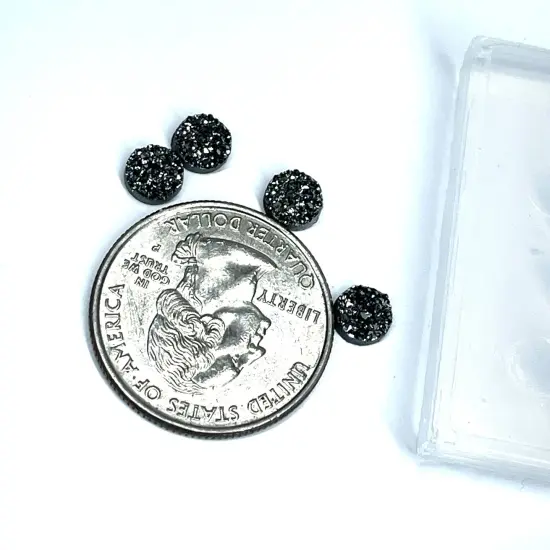 Circle 6mm Druzy Stud Earring Silicone Mold 4 Pairs(B10) {4}