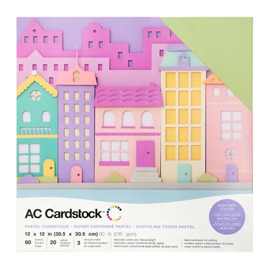 American Crafts - 12 x 12 Cardstock Pack - 60 Sheets - Pastels 376992 {1}