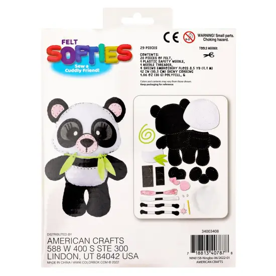 Colorbok Felt Softie Kit-Panda {2}