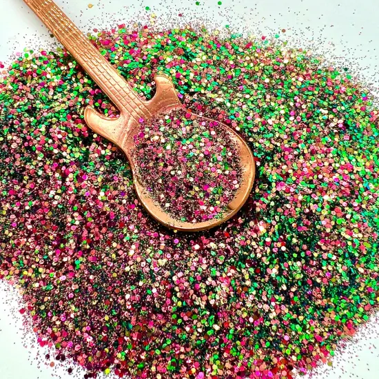 Rubythroat Chameleon Pixie for Poxy Medium Chunky Mix Glitter 2 oz. {1}