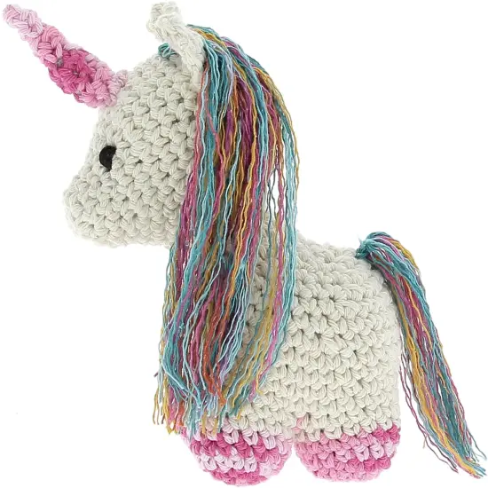 Hoooked Amigurumi DIY Kit W/Eco Barbante Yarn-Unicorn Nora - Off White {2}