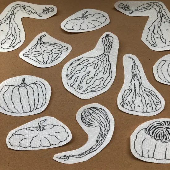 MCreativeJ Gourds - Peel Stick and Stitch Hand Embroidery Patterns for DIY Crafting {4}