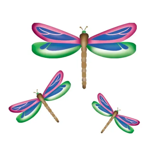 Dragonflies Wall Stencil | 2606 by Designer Stencils | Animal & Nature Stencils | Reusable Art Craft Stencils for Painting on Walls, Canvas, Wood | Reusable Plastic Paint Stencil for Home Makeover | Easy to Use & Clean Art Stencil {1}