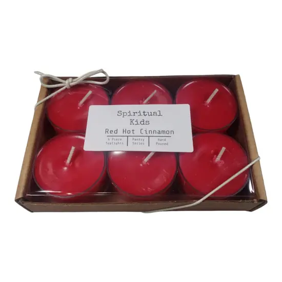Red Hot Cinnamon Natural Soy Wax Tealights 6 Count Hand Poured with Fragrant/Essential Oils! | Birthday Gift | Spicy Candles | Red Tealights | {1}
