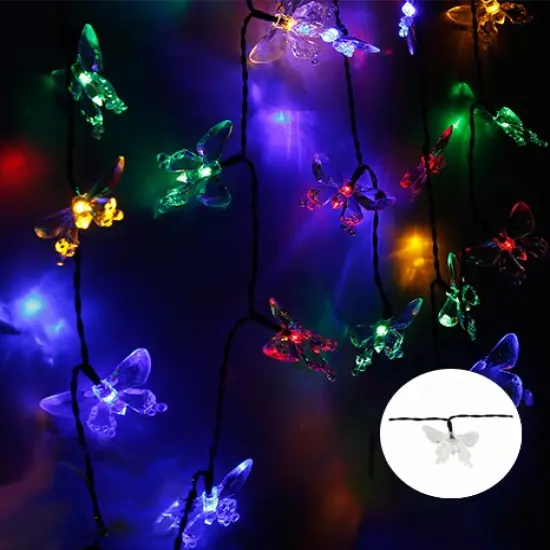Perfect Holiday LED Solar String Lights - Butterfly Design Multicolor {2}